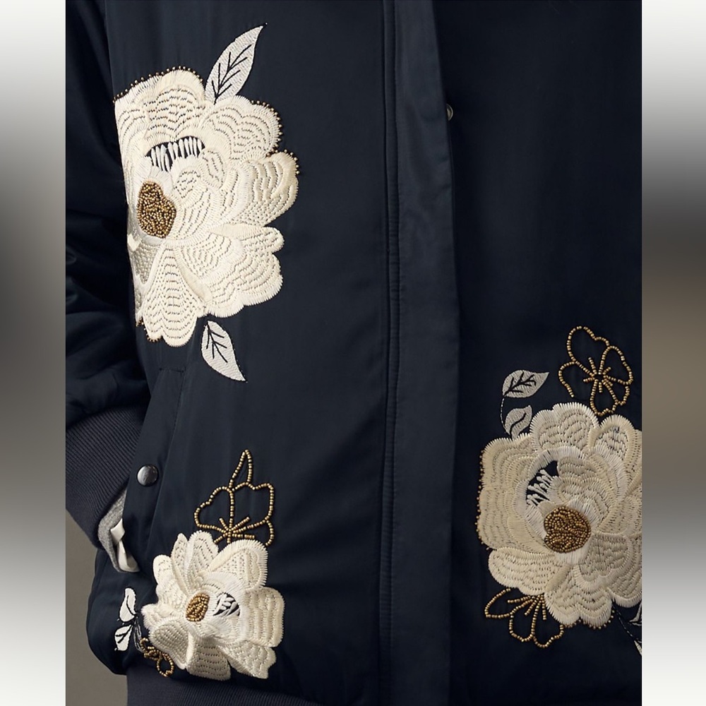 Very cool like-new Maeve embroidered bomber jacket, size small - Picture 3 of 8